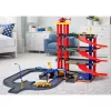 LEAN TOYS Wielopoziomowy Parking 4 Poziomy z Windą Helikopterem Samochodami 70 Elementów
