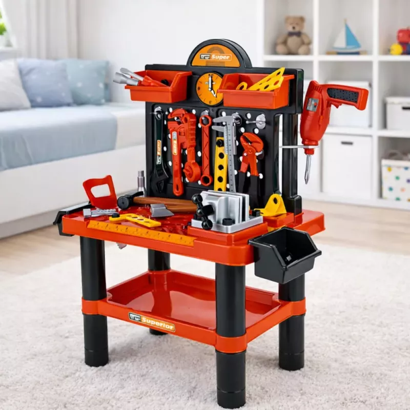 LEAN TOYS Warsztat dziecięcy DIY Stół z akcesoriami 70 cm
