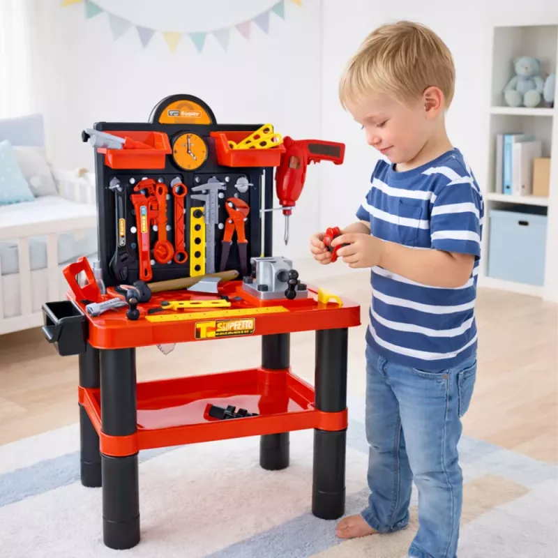 LEAN TOYS Warsztat dziecięcy DIY Stół z akcesoriami 70 cm