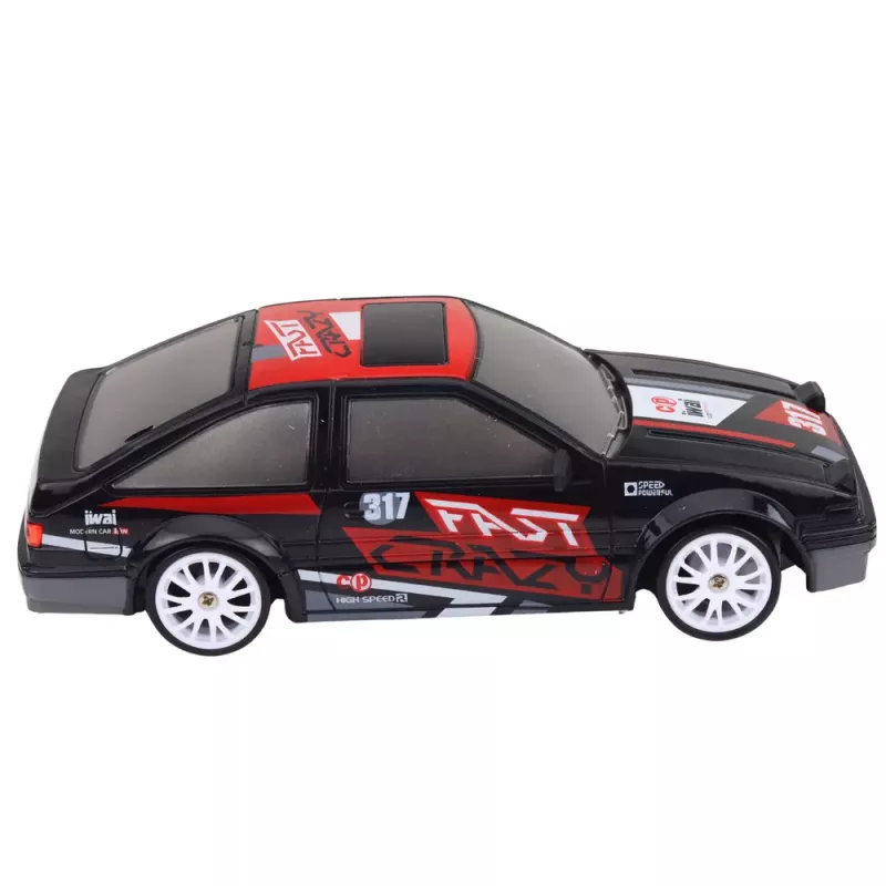 LEAN TOYS RC Coupe Samochód Zdalnie Sterowany Drift z Wymiennymi Kołami Czarny 1:24