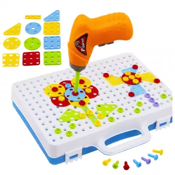 LEAN TOYS Edukacyjny Zestaw Konstrukcyjny ze Śrubokrętem dla Dzieci, 151 el.