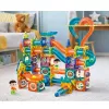 LEAN TOYS Zestaw magnetycznych klocków z torem do kulek i zjeżdżalnią, kolorowy, 188 szt.