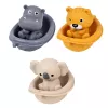 LEAN TOYS Zestaw Zabawek do Kąpieli Zwierzątka w Łódkach Zjeżdżalnia 11 szt.
