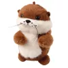 LEAN TOYS Pluszowa Wydra z Machającym Ogonem i Piszczkiem Brelok 12.5 cm
