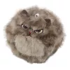 LEAN TOYS Pluszowy brązowy kotek na breloczek z ruchomym ogonkiem i piszczkiem, 9 cm