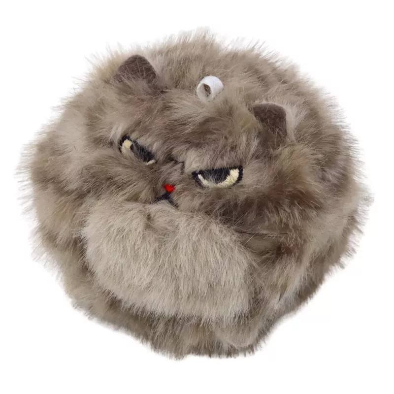 LEAN TOYS Pluszowy brązowy kotek na breloczek z ruchomym ogonkiem i piszczkiem, 9 cm