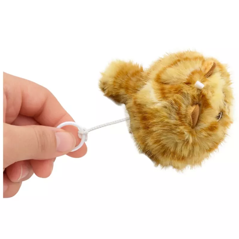 LEAN TOYS Pluszowy Kotek z Ruszającym Ogonkiem i Piszczeniem Brełek 9 cm
