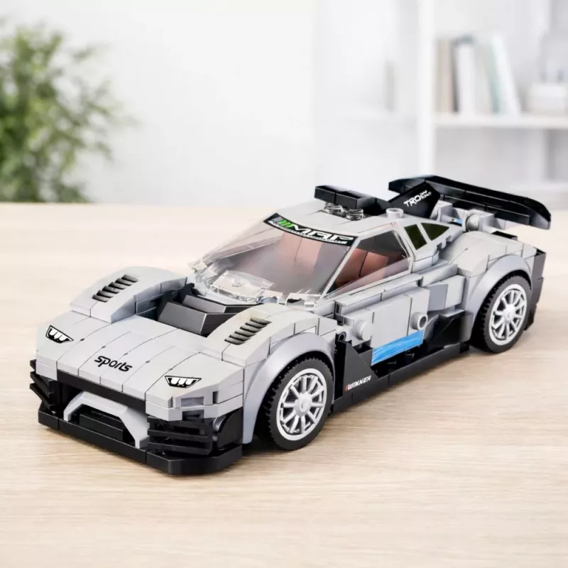 LEAN TOYS Klocki Konstrukcyjne Samochód Wyścigowy Robot 2w1 Biały 320 szt.