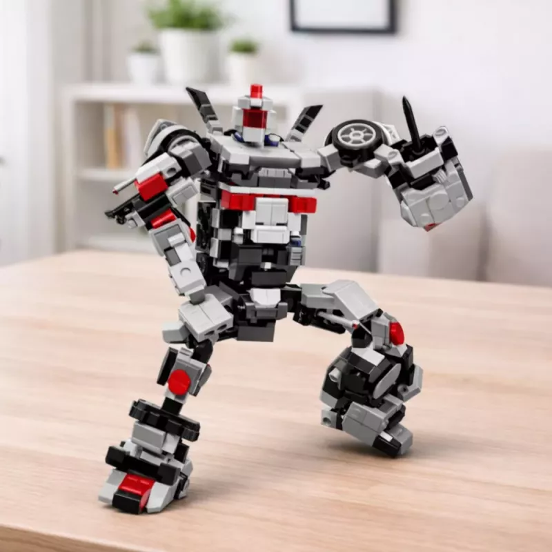 LEAN TOYS Klocki Konstrukcyjne Samochód Wyścigowy Robot 2w1 Biały 320 szt.