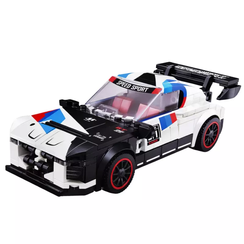 LEAN TOYS Klocki Konstrukcyjne Samochód Sportowy Robot 2w1 Biały 320 szt.