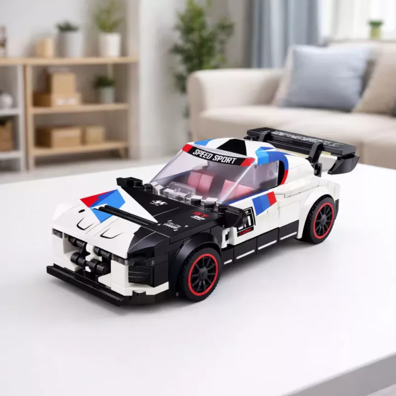LEAN TOYS Klocki Konstrukcyjne Samochód Sportowy Robot 2w1 Biały 320 szt.