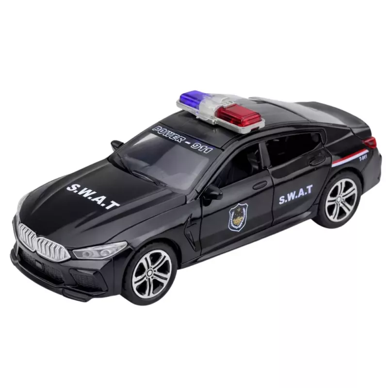 LEAN TOYS SWAT Special Unit Car Opening Doors Drive Lights Sounds Black