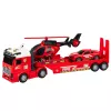 LEAN TOYS Zestaw Strażacki z Wozem Strażackim, Lawetą, Helikopterem, Samochodem, Światłem i Dźwiękiem