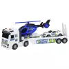 LEAN TOYS Zestaw Policyjny: Ciężarówka, Laweta, Samochód, Helikopter z Dźwiękiem i Światłem