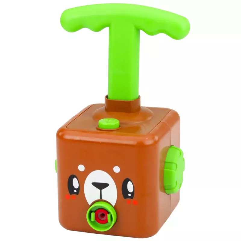 LEAN TOYS Zestaw zabawek z wyrzutnią balonową, samochodami i misiem dla dzieci