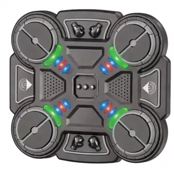 LEAN TOYS Interaktywna Muzyczna Tarcza Bokserska z Diodami LED 3 Poziomy Czarny