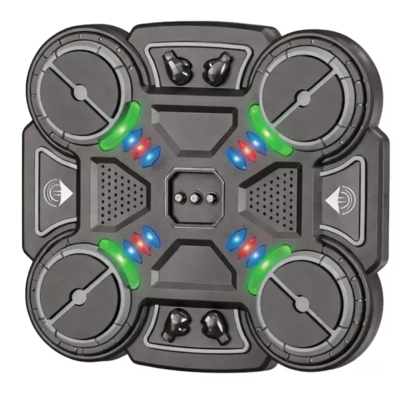 LEAN TOYS Interaktywna Muzyczna Tarcza Bokserska z Diodami LED 3 Poziomy Czarny