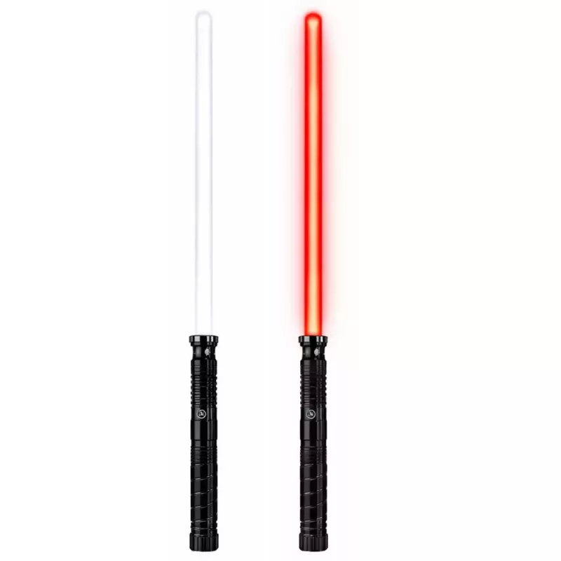 LEAN TOYS LED Laser Lightsaber z dźwiękami, metalowy uchwyt, 75 cm