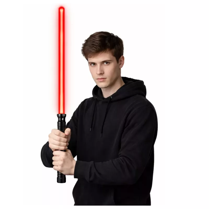 LEAN TOYS LED Laser Lightsaber z dźwiękami, metalowy uchwyt, 75 cm