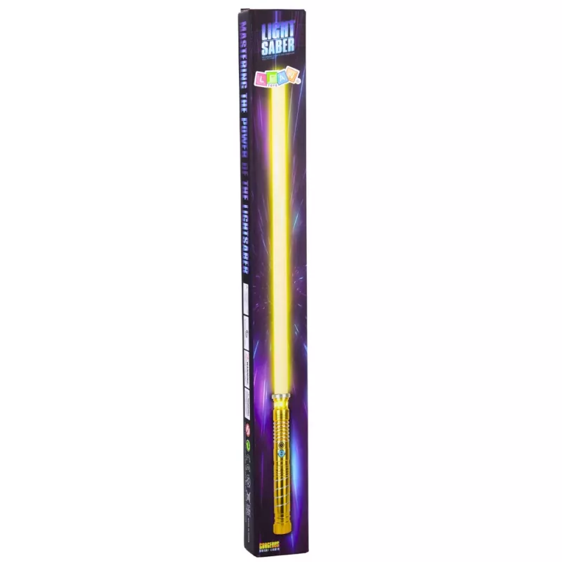 LEAN TOYS LED Laser Lightsaber z dźwiękami, metalowy uchwyt, 75 cm