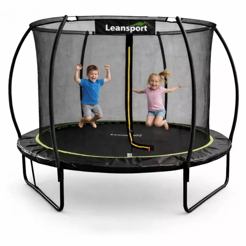 LEAN SPORT LEAN Trampolina ogrodowa z siatką wewnętrzną Czarno-zielona 183CM 6FT