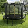 LEAN SPORT LEAN Trampolina ogrodowa z siatką wewnętrzną Czarno-zielona 183CM 6FT