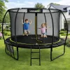 LEAN SPORT LEAN Trampolina ogrodowa z siatką wewnętrzną Czarno-zielona 183CM 6FT