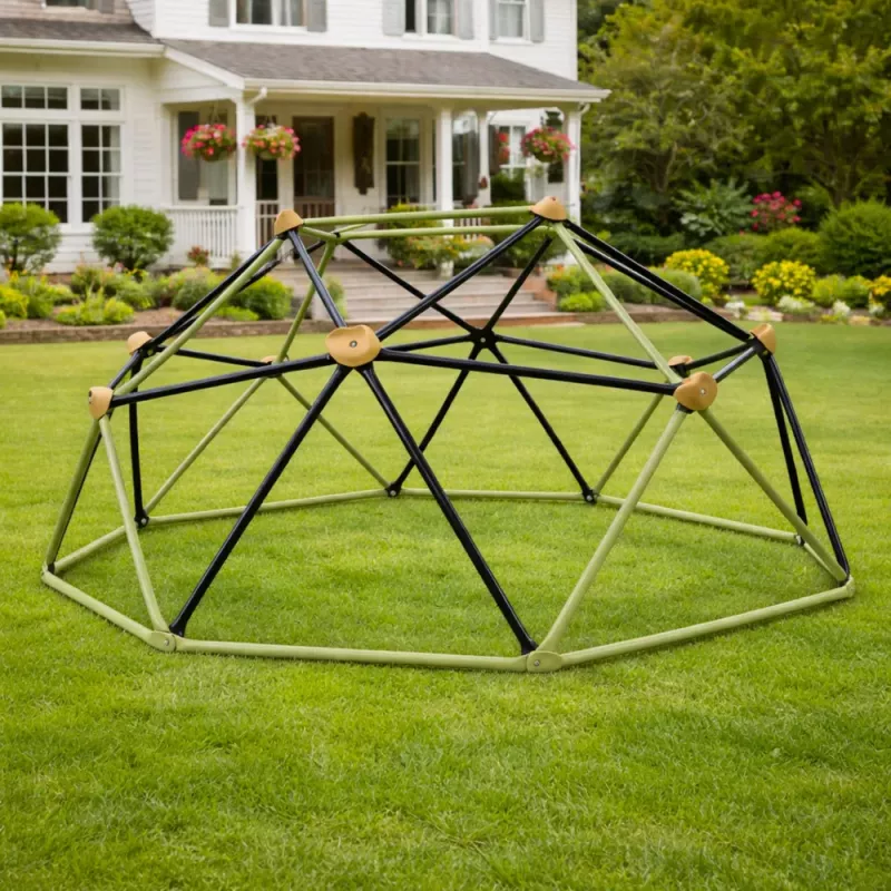 LEAN SPORT Kopuła wspinaczkowa do ogrodowego placu zabaw 182x86 cm 6FT Niebieski/Żółty