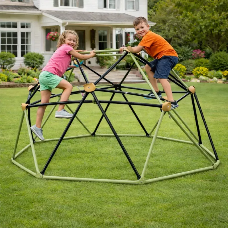 LEAN SPORT Kopuła wspinaczkowa do ogrodowego placu zabaw 182x86 cm 6FT Niebieski/Żółty