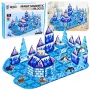 LEAN TOYS Magnetic Blocks Ice Land Animal Figures Blue 94 pcs.