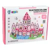 LEAN TOYS Klocki magnetyczne z figurkami, farbami i kartami do malowania Różowy 142 szt.