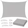 LEAN Rectangular Garden Sun Shade Sail, Waterproof, Gray, 300x400 cm