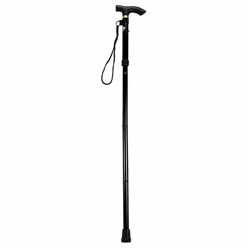 LEAN Telescopic Folding Adjustable Aluminum Walking Stick for Seniors Black 85-95cm