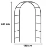 LEAN Metalowa Pergola Ogrodowa dla Roślin, Podpora dla Pnączy, Łuk 240x140 cm