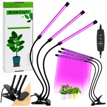 Lampa LED LEAN do uprawy i oświetlania roślin, potrójne moduły, klips
