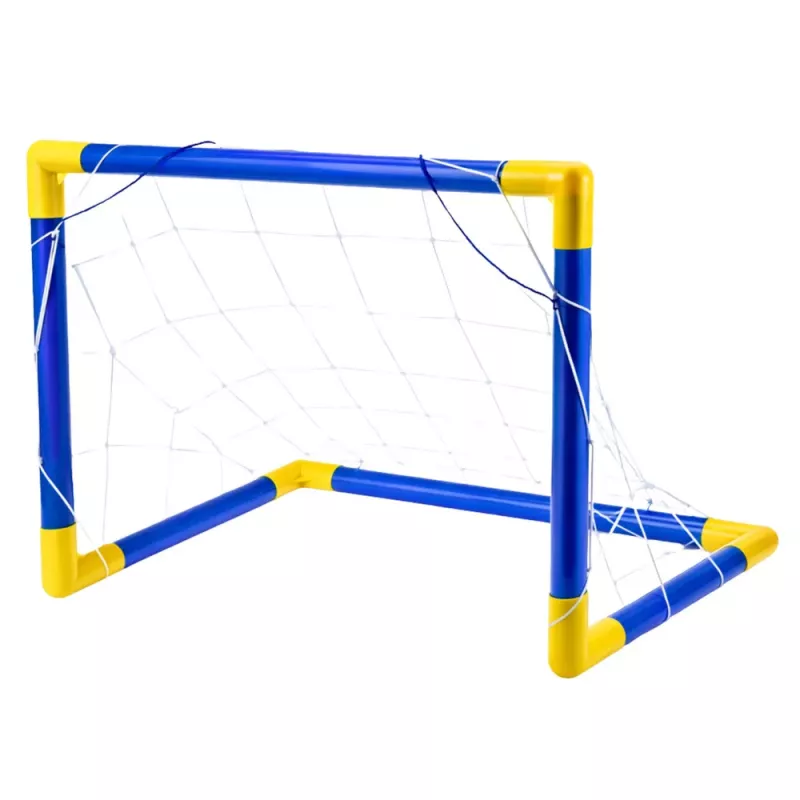 Zestaw sportowy LEAN TOYS do gry w piłkę nożną, bramka, piłka, pompka 62x40cm
