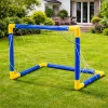 Zestaw sportowy LEAN TOYS do gry w piłkę nożną, bramka, piłka, pompka 62x40cm