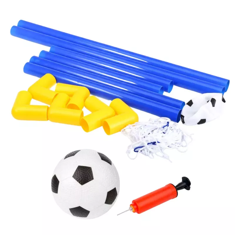 Zestaw sportowy LEAN TOYS do gry w piłkę nożną, bramka, piłka, pompka 62x40cm