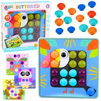LEAN TOYS Kreatywna Mozaika Geometryczna Układanka Edukacyjna Grzybki 53 szt.