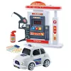 LEAN TOYS Interaktywny Samochód Policyjny ze Stacją Paliw – Światła, Dźwięki i Dym