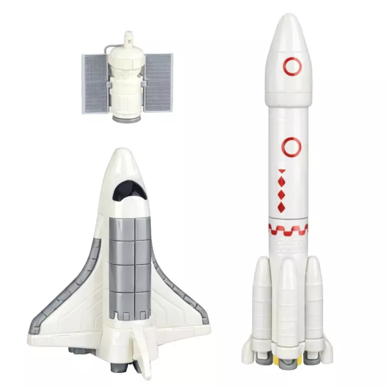 LEAN TOYS Zestaw Kosmiczny Kosmonauci Wieża Startowa Rakieta Prom Klocki 300 Elementów