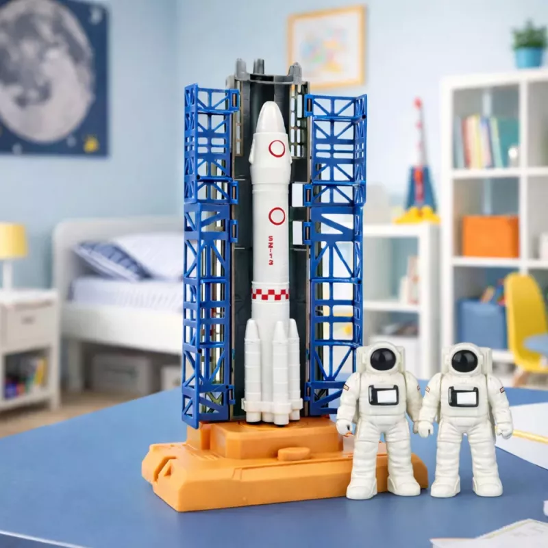 LEAN TOYS Zestaw Kosmiczny Kosmonauci Wieża Startowa Rakieta Prom Klocki 300 Elementów