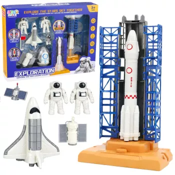 LEAN TOYS Zestaw Kosmiczny Kosmonauci Wieża Startowa Rakieta Prom Klocki 300 Elementów