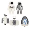 LEAN TOYS Stacja Kosmiczna Rakieta Prom Satelity Kosmonauci Światła