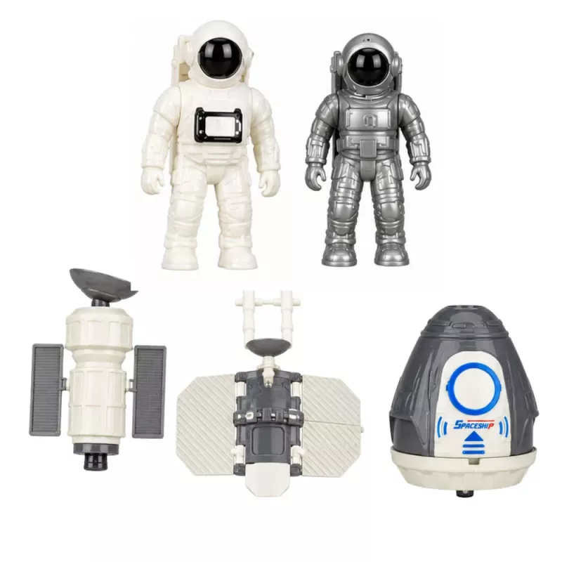 LEAN TOYS Stacja Kosmiczna Rakieta Prom Satelity Kosmonauci Światła