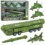 LEAN TOYS Zestaw wojskowy Ciężarówka Myśliwce z napędzanym wyrzutnią rakiet