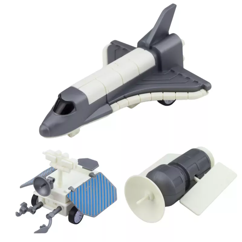 LEAN TOYS Zestaw Kosmiczny Rakieta Prom Satelita Pojazd Transportowy