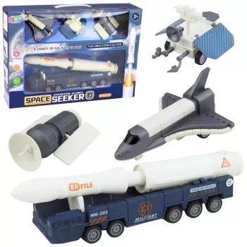 LEAN TOYS Zestaw Kosmiczny Rakieta Prom Satelita Pojazd Transportowy