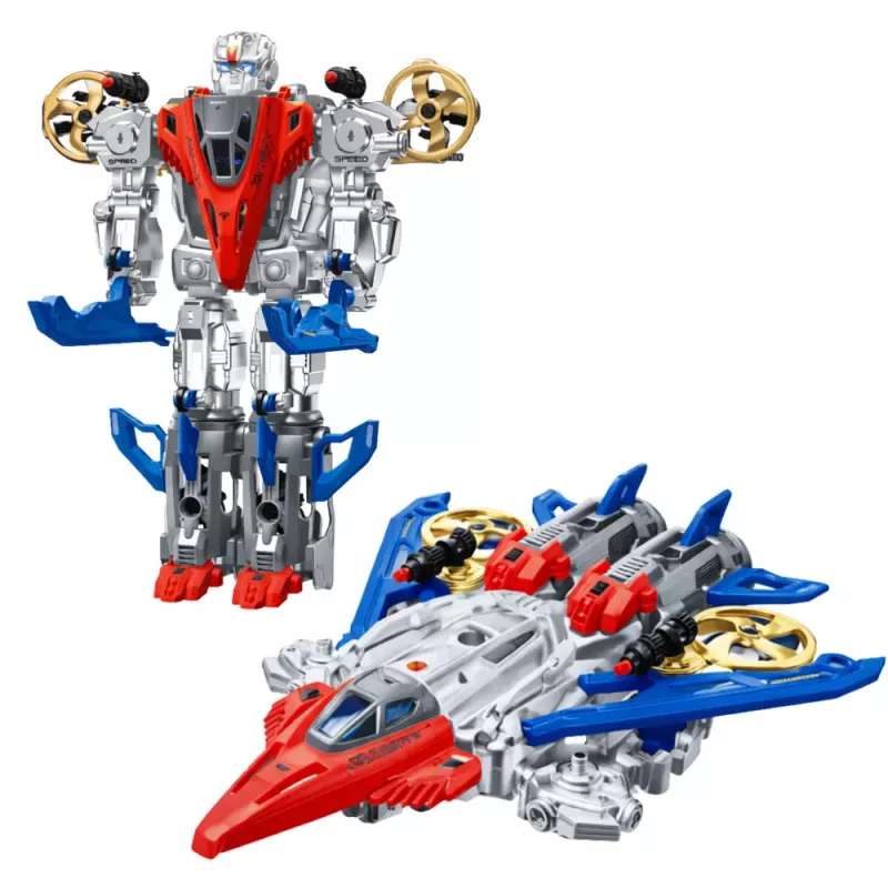LEAN TOYS Robot Fighter Combat 2 w 1 Światła Dźwięki Czerwono-Niebieski 29 szt.