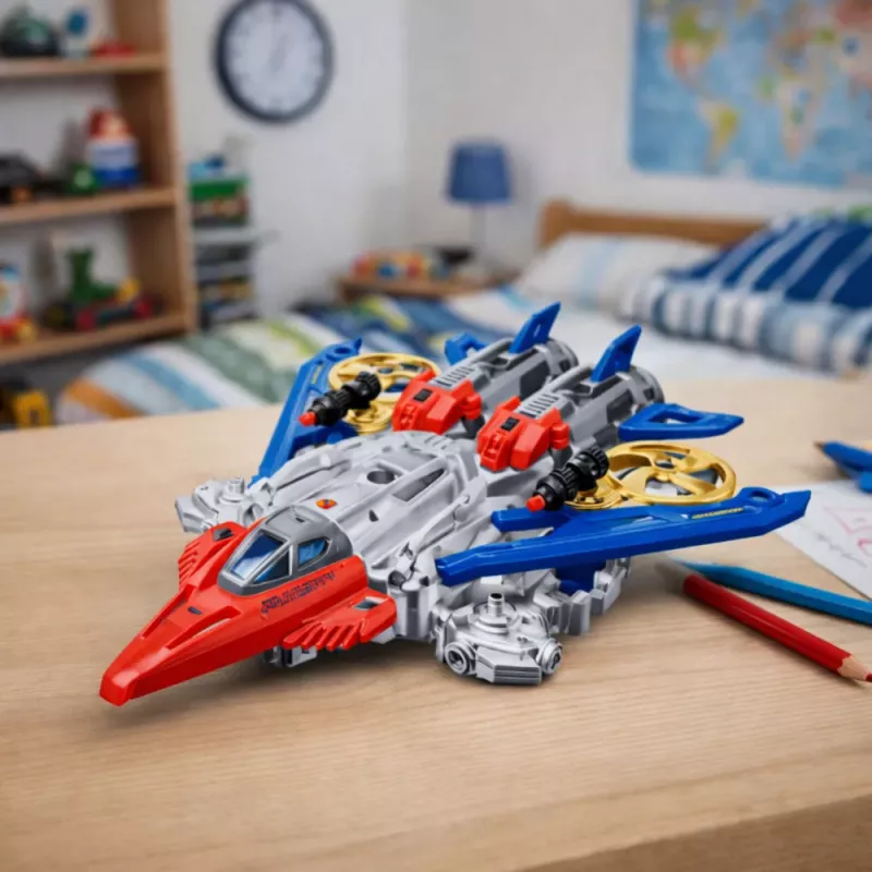 LEAN TOYS Robot Fighter Combat 2 w 1 Światła Dźwięki Czerwono-Niebieski 29 szt.